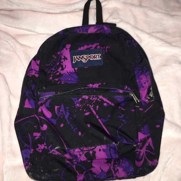 black and purple backpack